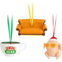 Grupo Erik Ziemassvētku eglīšu rotājumu figūriņu komplekts Friends - 3 Ziemassvētku kuloni Ziemassvētku eglīšu rotājumu figūriņas Official Friends Merchandise
