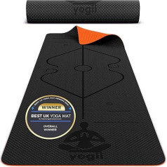 Yogii Jogas paklājs neslīdošs - 183 x 61 x 0,6 cm Premium TPE vingrošanas paklājs neslīdošs - jogas paklājs neslīdošs - sporta paklājs fitnesa paklājs neslīdošs - vingrošanas paklājs mājās