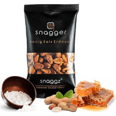 Snaggger 100 g saldi un sāļi grauzdēti medus zemesrieksti Gamer Snack Honey Salt Peanut ar grauzdētiem un sālītiem zemesriekstiem / Rieksti Zemesrieksti sālīti, grauzdēti un sālīti zemesrieksti / Snaggz+