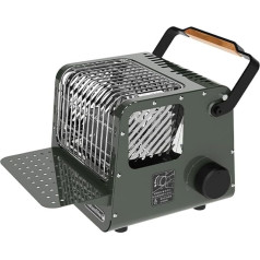 Naturehike 2-in-1 portatīvais sildītājs un plīts, gāzes plīts, sašķidrinātā naftas gāze, kempinga sildītājs teltīm, regulējama temperatūra, aizsardzība pret pārspriegumiem (zaļš)