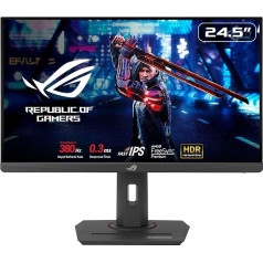ASUS ROG Strix XG259QNS - 25 collu esporta spēļu monitors - 380 Hz, 1 ms GtG, FreeSync, AdaptiveSync, ELMB-Sync, DisplayHDR 400 - Fast-IPS, 16:9, 1920x1080, DisplayPort, HDMI, USB ligzda, ergonomisks