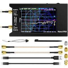 AURSINC NanoVNA-H4 antenu analizators, 4 collu skārienjūtīgais ekrāns, 2025 HW V4.3 10KHz-1.5GHz HF VHF UHF, S parametru, SWR, fāzes, aiztures, aiztures mērījumi