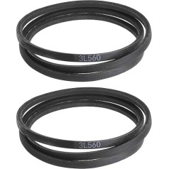 sourcing map 3L560 Classic gewickelter Gummi-Keilriemen, 1422 mm Außenumfang, 3L-Profil-Keilriemen, 0,95 cm Breite 2,2 cm Höhe, 2 Stück