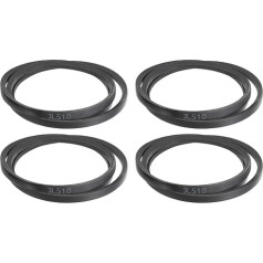 4 Stück 3L510 Classic gewickelter Gummi-Keilriemen, 1295 mm Außenumfang, 3L-Profil-Keilriemen, 0,95 cm Breite, 2,2 cm Höhe