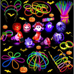MOSSDNAR 232gab Glow Stick Party Pack, Glow Sticks ar 10 Halloween Ziemassvētku gaismas gredzeniem pieaugušajiem bērniem, Party Bag Fillers Glow in Dark Party Supplies Dzimšanas dienas Kāzas Jaungada dāvanu dāvanu