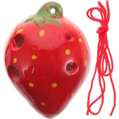 VICASKY zemeņu okarīna keramikas flautas instruments zēnam meitene rotaļlieta amatniecības dekoratīvā okarīna vēja instruments prakse