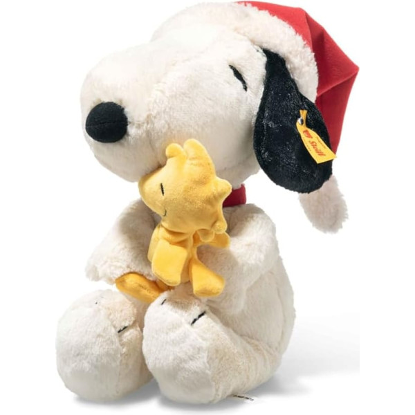 Steiff Snoopy ar Vudstoku un Ziemassvētku vecīša cepuri Ziemassvētku izdevums 684340