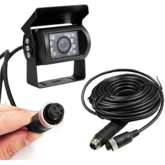 Camecho 12V-24V 4 kontakti 18 LED nakts redzamības IR ūdensnecaurlaidīga aizmugures skata kamera +10M 4 kontakti kabelis vieglajam automobilim / autobusam / kravas automašīnai / piekabei / treilerim / treilerim / kemperim / smagajam atpakaļgaitā