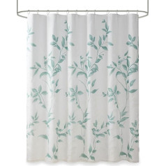 Madison Park Cecily dušas aizkars, luksusa botānisko lapu apdruka, moderns un klusināts vannas istabas dekors, mazgājams veļas mazgājamā mašīnā, vannas istabas privātuma aizsegs, 72 x 72 collas, jūras putas