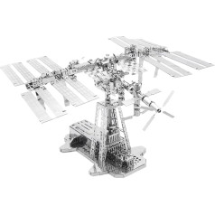 Starptautiskās kosmosa stacijas modelis, ISS kosmosa stacijas metāla modeļu komplekts 3D metāla modeļu komplekts būvēšanai pieaugušajiem, kosmosa stacijas astronauta mājiņas modelis