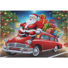 Santa Klauss 1000 gabaliņu koka puzles pieaugušajiem Puzles 1000 gabaliņi bērniem Puzle Dāvanas sievietēm Puzle pieaugušajiem 75 x 50 cm 447g474