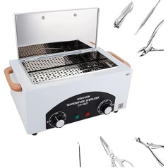 1,5 L karstā gaisa sterilizators 220 °C 300 W temperatūras regulējams sterilizators instrumentiem ar taimeri Nagu instruments Pincetes šķēres Sterilizators kosmētikas studijām Frizētavai Frizētava