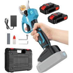 Akumulatora zaru grieznes, 30 mm profesionālas elektriskās dārza grieznes, saderīgas ar Makita 18 V akumulatoru, ar 2 x 2,0 Ah akumulatoru, maks. 40 mm, zaru grieznes, rožu grieznes, bezvadu, bezsuku motora dārza grieznes ar displeju