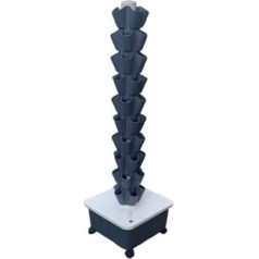 Hidroponiskā torņa hidroponiskās audzēšanas sistēma Vertikālais audzēšanas tornis siltumnīcām mājas dārzā un saimniecībās garšaugiem, augļiem un dārzeņiem ar mitrināšanas sūkni, adapteri, tīklveida podiem