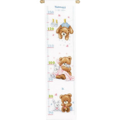 Vervaco Height Chart Lovely Bears skaitāmā izšuvumi krustdūrienā, Multi-Colour