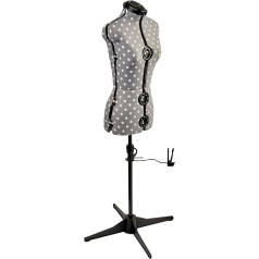 Šūšana tiešsaistē Regulējams šuvēja manekens pelēks ar punktiņu rakstu 8 gabali | Petite (XS) [UK 6-10]