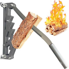 Elprico manuālais malkas šķeldotājs, portatīvais manuālais malkas šķeldotājs, izgatavots no oglekļa tērauda, malkas šķeldotājs ar manuālu sienas stiprinājumu (sudraba krāsā)