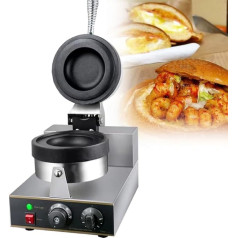 Abpusēji apsildāms burgeru taisītājs Burger Machine, komerciāls vafeļu gludeklis, sviestmaižu taisītājs 1300W, burbuļu olu cepējs, nerūsējošais tērauds, 50-300°C regulējama temperatūra mājsaimniecībai