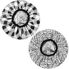 2 gabali Siltuma vāciņš dziļai kopšanai, ūdensizturīgs dubultā slāņa siltuma vāciņš, atkārtoti lietojams liels karstas eļļas vāciņš matiem vai gariem bieziem matiem (melna sērija)