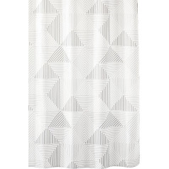 mDesign dušas aizkars - ģeometriska rakstura vannas aizkars - viegli kopjams vannas aizkars ar pastiprinātiem caurumiem - pelēks