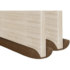 2 x MOXVIO Draught Excluder mājoklim Double Waterproof Snowproof 600D Oxford audums 70 līdz 90 cm Regulējams Draught Excluder Premium Logu Draught Excluder (brūns)