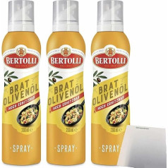 Bertolli cepta olīveļļas aerosola iepakojums ar 3 porcijām (3 x 200 ml pudele) + usy bloka iepakojums