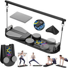 Profesionāls Pilates Reformer Board - salokāms mājas un studijas Pilates aprīkojums visa ķermeņa treniņiem, Unisex | Pārnēsājams trenažieru zāles aprīkojums Core Strength un Pilates treniņiem