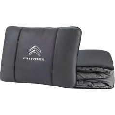 QYPLKJHG ceļojumu segas spilvens 2 in 1 Citroen C1 2012-2014, auto spilvena sega ar automašīnas logo ceļojumu sega automašīnai mājīga sega auto segas segas spilvens lidmašīnas sega auto aksesuāri, melns