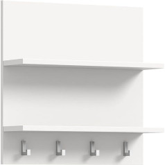 xonox.home Systemmöbel Projekt X sienas panelis Sienas mēteļu pakaramais priekšnama panelis baltā spīdīgā krāsā Apmēram 52 x 52 x 15 cm