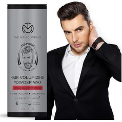 The Man Company Hair Volume Powder Wax vīriešiem 5 g | 24 stundu stipra fiksācija ar matētu finišu | 100% dabīgs un drošs matu veidošanas pūderis | Nesatur parabēnus un sulfātus