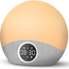 Dienas modinātājs ar saullēktu - modinātājs ar gaismu un 30 skaņām - saules gaismas modinātājs un nakts lampa guļamistabā - modinātājs ar saullēktu