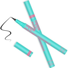 AMZGlRL Ūdensnoturīgs šķidrais acu laineris, īpaši plāns, ilgnoturīgs, 16 stundu noturības, ātri žūstošs, neslīdošs acu zīmulis skaistumkopšanas cienītājiem, melns, 0,02 Fl Oz (VN10)