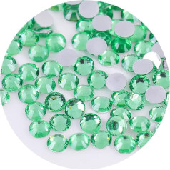 SS16 Strasssteine mit flacher Rückseite, 4 mm, für Nägel, Kunst, Handwerk, Glitzer, runde Edelsteine, Kristalle, DIY, Kleidung, Schuhe, 2250 Stück (grün)
