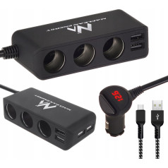 TEE ŠĶILTAVU SADALĪTĀJS 12-24V USB-C KABELIS