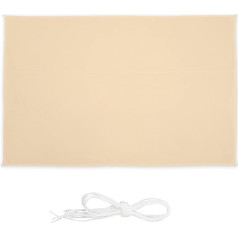 Relaxdays Taisnstūra formas saules bura 2 x 4 m Ūdensnecaurlaidīga UV aizsardzība ar spriegojuma virvēm Dārza ēna bēšs