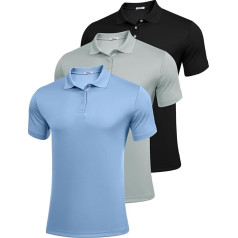 PINSPARK 1/3 Pack Polo krekli Vīriešu golfa T-krekli Ātri žāvējošs Polo krekliņš Polo T-krekls īsām piedurknēm Vasaras elpojošs Tenisa sporta topi Slim Fit brīvā laika T-krekls