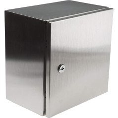 RS PRO 304 nerūsējošā tērauda sienas korpuss, nekrāsots IP66 Dziļums 200 mm Platums 200 mm Augstums 300 mm