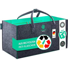 Freegreen® Germany iepirkumu maisiņš no pārstrādātām PET pudelēm ar integrētu iekšējo kabatu, 100% ilgtspējīgs un videi draudzīgs, tumši pelēks/zaļš