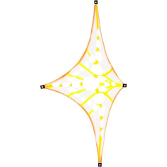 PSYWORK Black Light Sail Spandekss PSY Suzy Triangle Multicoloured 1,5 x 2 m UV-Active Luminous Wall Cloth Sienas Audums Sienas iekārta Audums Neona Dekorācijas Puse Audums Audums Gobelēns Plakāts PSY Goa