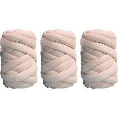 3 gabali Chunky dzija Chunky vilnas dzija Rovening tamborēšana DIY Perfect roku adītas tamborētas segas segas paklāji segu spilvens Pet Bed Bed (bēšs)