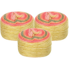 uxcell 3 iepakojuma gradientu kokvilnas dzijas 100 g mīksto varavīksnes dzijas bumbiņas adīšanai, tamborēšanai, amatniecības projektiem, jaukta sarkana (300 g x 3, 245 m katra)