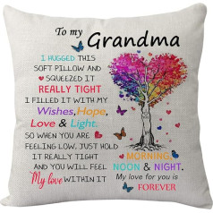 KHLOY Uzvalks vecmāmiņai, smieklīgs spilvendrāna sievietēm, dzimšanas diena, Ziemassvētki, Mātes diena, vecmāmiņa, dāvana no mazmeitas, mazdēla, mazdēla, spilvendrāna, mājas apdare, 45,7 x 45,7 cm