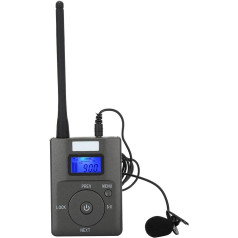 Socobeta Mini audio adapteris Pārnēsājams bezvadu raidītājs Stereo radio pārraides adapteris ar antenu, LCD ekrāns ar fona apgaismojumu, 3,5 mm Aux pieslēgvietas, noklusējuma, moderns