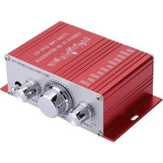 SUNGOOYUE Auto pastiprinātājs, DC 12V 2A alumīnija sakausējuma augstas veiktspējas HiFi audio mūzikas CD DVD MP3 FM atskaņotājs, auto skaļrunis (sarkans)