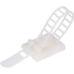 50 gab. regulējami līmējoši kabeļu klipši vadu organizators ar izvēles skrūvju stiprinājumu elektroinstalācijas kabeļu stiprinājuma kabeļu saitēm 91x8mm balts