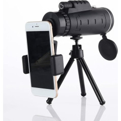 Jaudīgs 40x60 monokulārais teleskops Ūdensizturīgs HD teleskops ar telefona klipu un teleskopisko statīvu pārgājieniem, medībām un putnu vērošanai