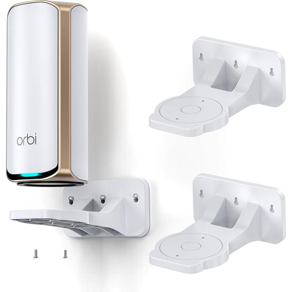 EDUP Orbi WiFi 7 sienas stiprinājuma komplekts, ABS Orbi un Nighthawk trīsjoslu maršrutētāju stiprinājums, optimizē telpu, saderīgs ar Orbi WiFi 7 Mesh sistēmām un Allen Nighthawk Wi-Fi 7 maršrutētājiem (balts, 2 gab.)