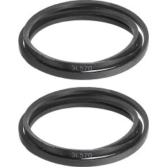 sourcing map 3L570 Classic gewickelter Gummi-Keilriemen, 1448 mm Außenumfang, 3L-Profil-Keilriemen, 0,95 cm Breite 2,2 cm Höhe, 2 Stück