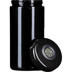 BONJUME uzglabāšanas burkas, 500 ml uzglabāšanas trauks ar higrometru vākā, UV aizsardzība, uzglabāšana, glabāšana, uzglabāšanas trauks, izturīgs pret smaku, hermētisks, biofotoniskais stikls, violeti/melns
