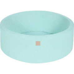 MeowBaby apaļa bumbiņu bedre / bumbiņu baseins, 90 x 30 cm, 200 bumbiņas (7 cm diametrā), ražots ES, piparmētra